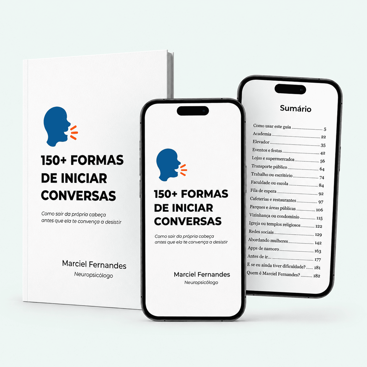 Guia 150+ formas de iniciar conversas em livro e celulares